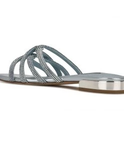 Nine West Iria Dress Slide Sandals Metallic Mindset