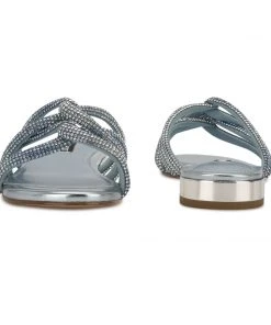 Nine West Iria Dress Slide Sandals Metallic Mindset