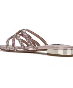 Nine West Iria Dress Slide Sandals Metallic Mindset