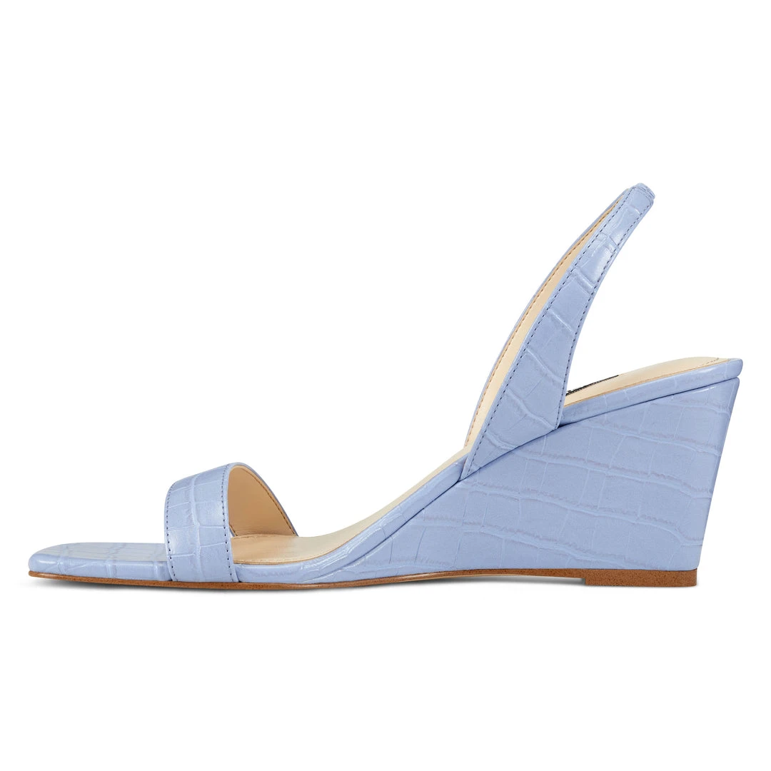 Nine West Weave Got You Kalia Wedge Slingback Sandals 6 Nine West Weave Got You Kalia Wedge Slingback Sandals