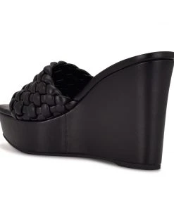 Nine West Kat Platform Slide Sandals Weave Got You