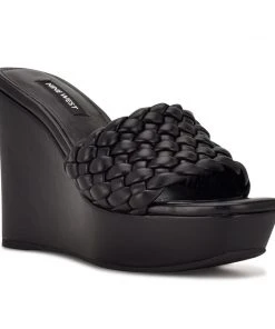 Nine West Kat Platform Slide Sandals Weave Got You