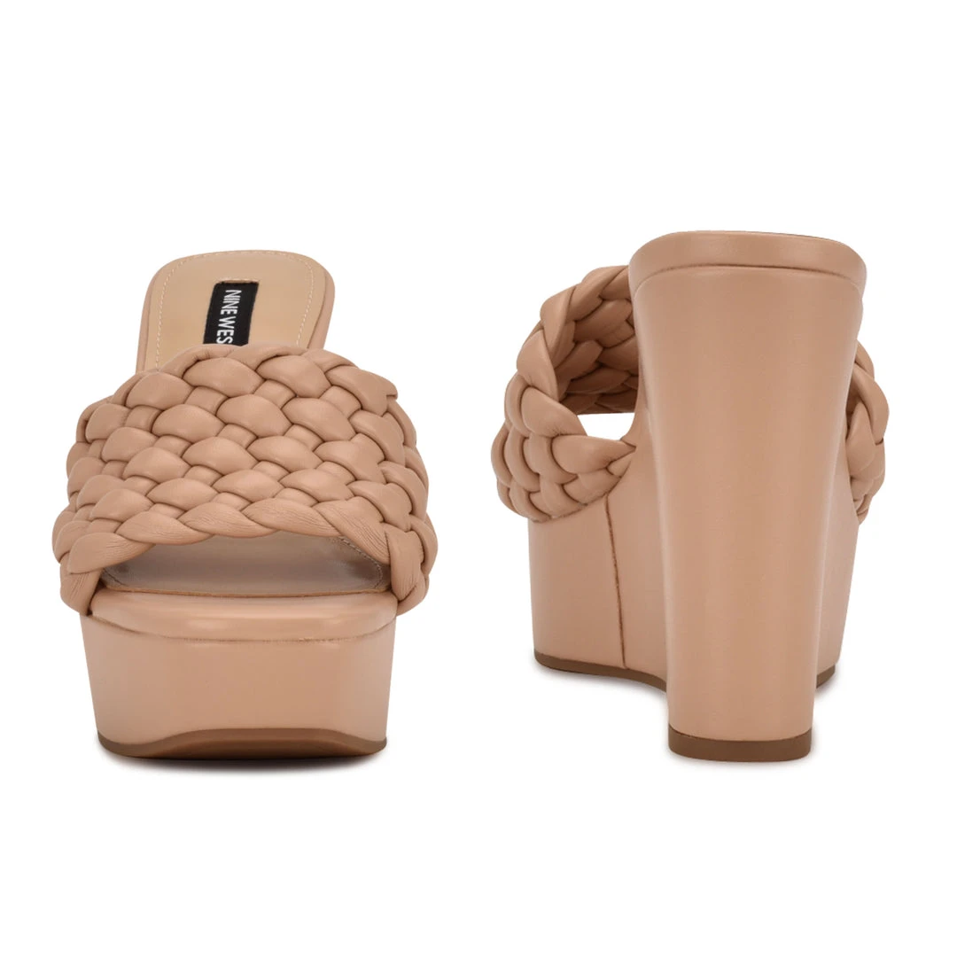 Nine West Kat Platform Slide Sandals 6 Nine West Kat Platform Slide Sandals