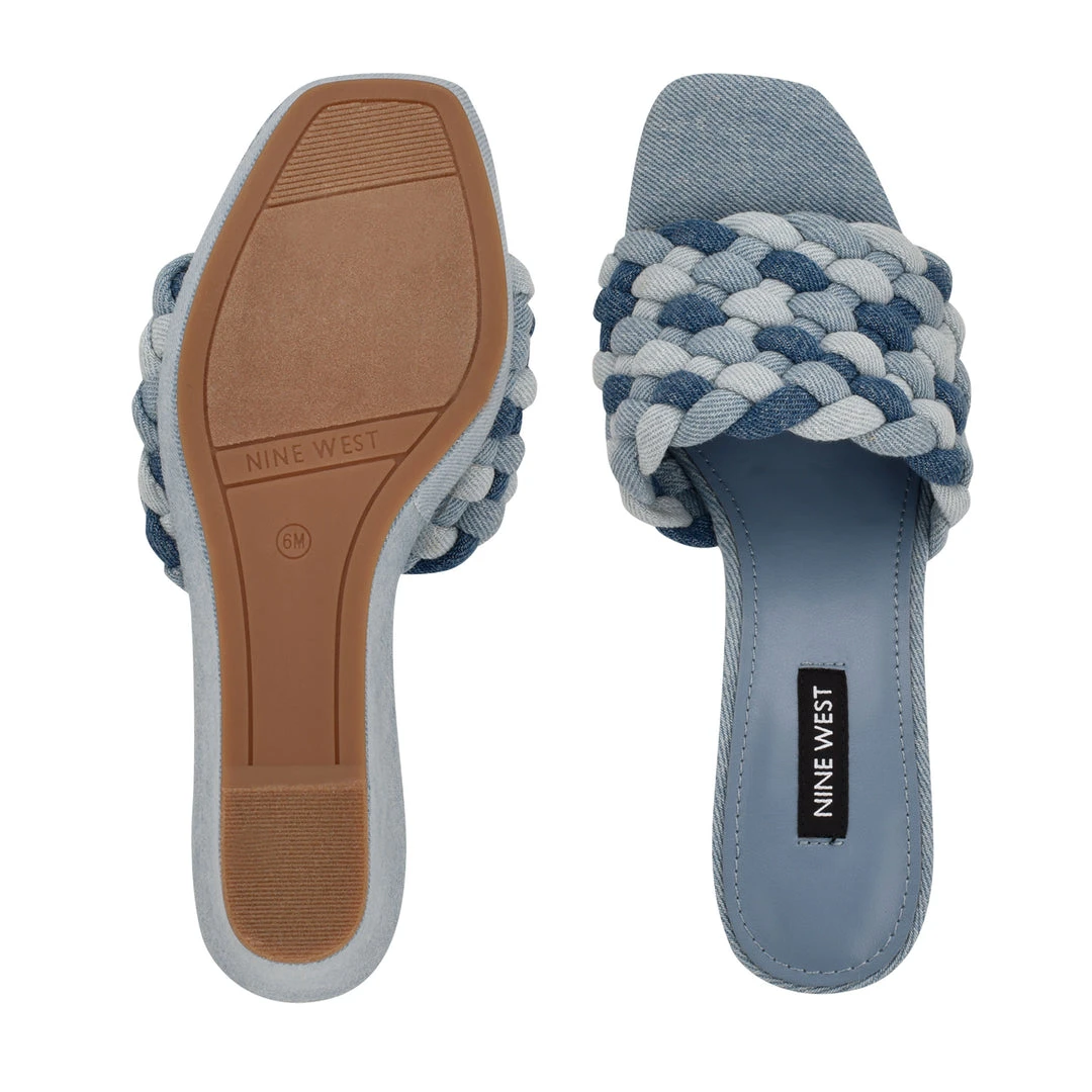 Nine West Kat Platform Slide Sandals 7 Nine West Kat Platform Slide Sandals