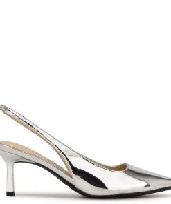 Nine West Kately 9x9 Slingback Pumps Metallic Mindset