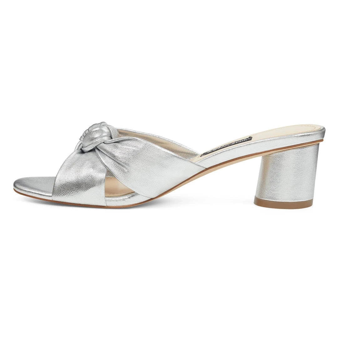 Nine West Metallic Mindset Kayla Slide Sandals 6 Nine West Metallic Mindset Kayla Slide Sandals