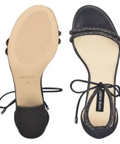 Nine West Metallic Mindset Keiko Ankle Tie Dress Sandals