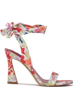 Nine West Kelsie Ankle Wrap Heeled Sandals Lace It Up