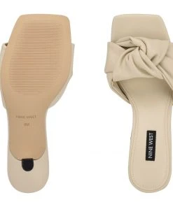 Nine West Knot Heeled Slide Sandals Weave Got You