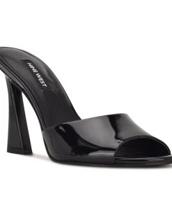 Nine West Kool Heeled Slide Sandals 8 Nine West Kool Heeled Slide Sandals