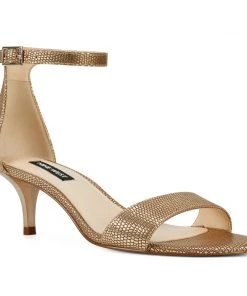 Nine West Leisa Ankle Strap Sandals Metallic Mindset