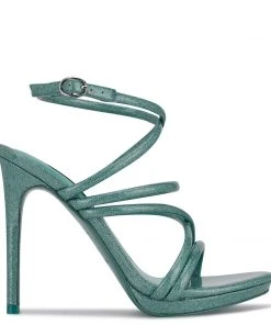 Nine West Lexy Ankle Strap Heeled Sandals Y2K Revival
