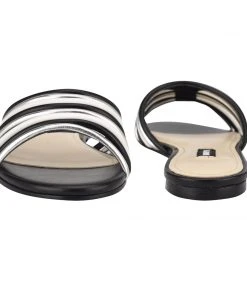 Nine West Links Flat Slide Sandals Metallic Mindset 10 Nine West Links Flat Slide Sandals Metallic Mindset