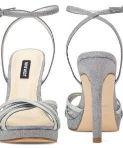 Nine West Lorelle Strappy Dress Sandals Metallic Mindset