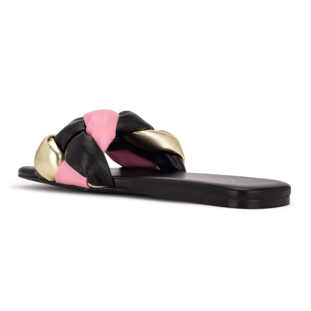 Nine West Weave Got You Lula Flat Slide Sandals 5 Nine West Weave Got You Lula Flat Slide Sandals