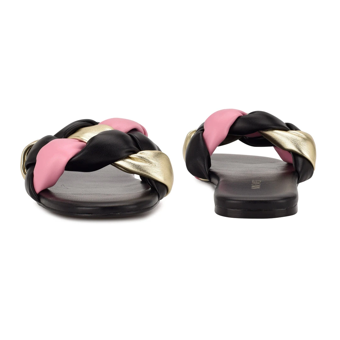 Nine West Weave Got You Lula Flat Slide Sandals 6 Nine West Weave Got You Lula Flat Slide Sandals