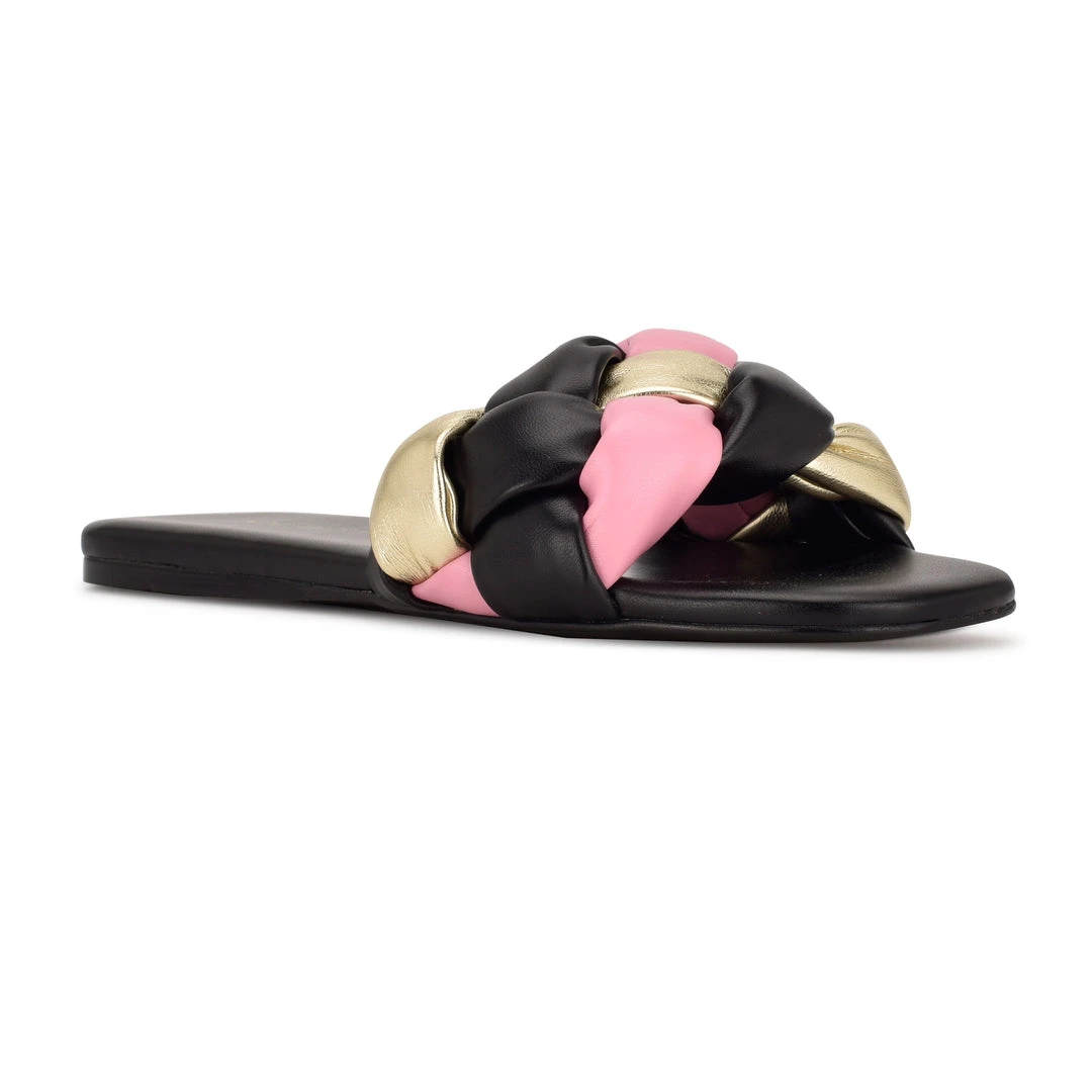 Nine West Weave Got You Lula Flat Slide Sandals 4 Nine West Weave Got You Lula Flat Slide Sandals