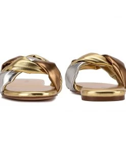 Nine West Lula Flat Slide Sandals Weave Got You 10 Nine West Lula Flat Slide Sandals Weave Got You