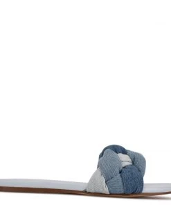 Nine West Lula Flat Slide Sandals Weave Got You