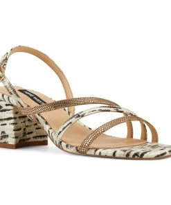 Nine West Metallic Mindset Maeve Block Heel Sandals