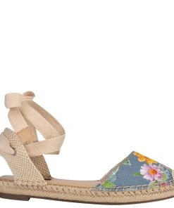Nine West Mage Flat Ankle Wrap Espadrille Sandal Lace It Up