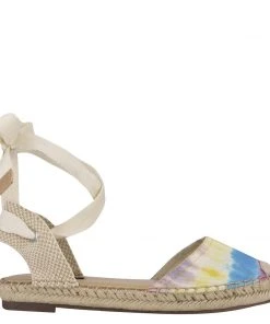 Nine West Lace It Up Mage Flat Ankle Wrap Espadrille Sandal