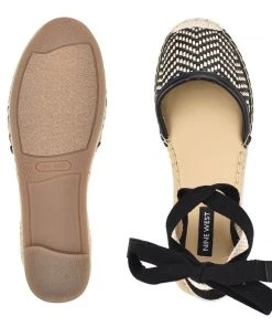Nine West Lace It Up Mage Flat Ankle Wrap Espadrille Sandal