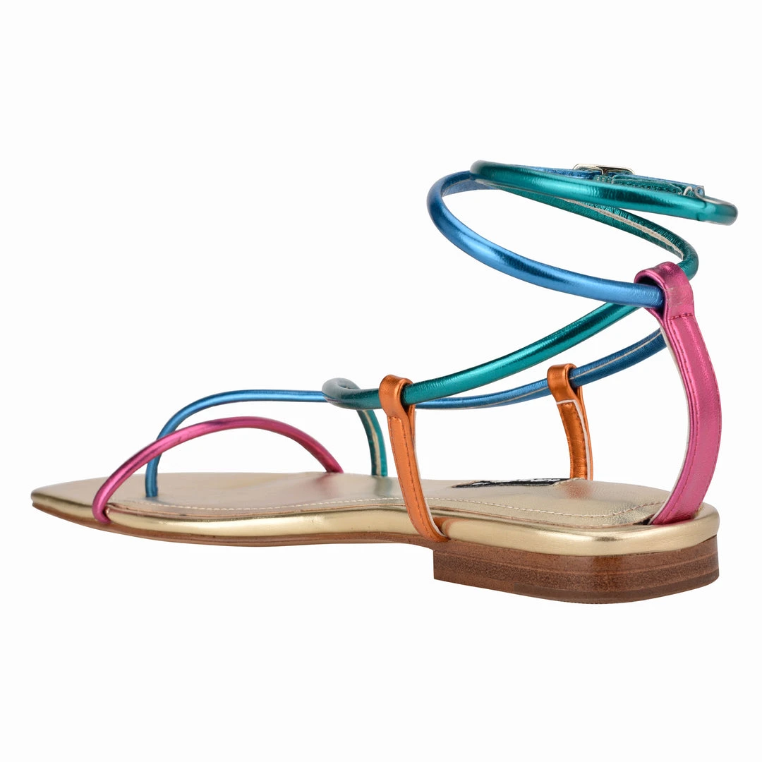 Nine West Mandie Strappy Flat Sandals 5 Nine West Mandie Strappy Flat Sandals