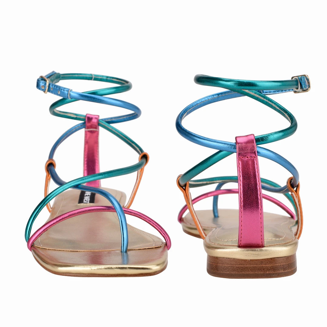 Nine West Mandie Strappy Flat Sandals 6 Nine West Mandie Strappy Flat Sandals