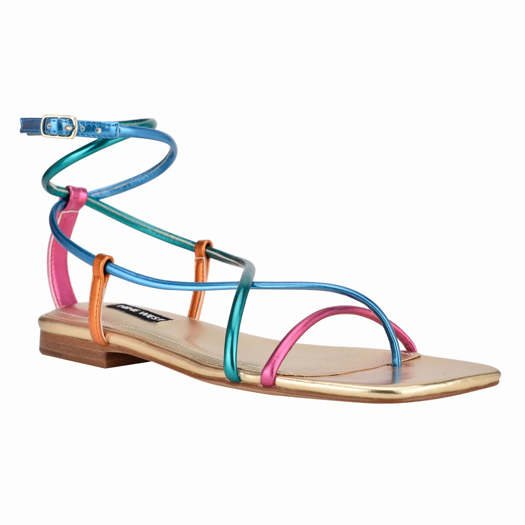 Nine West Mandie Strappy Flat Sandals 4 Nine West Mandie Strappy Flat Sandals