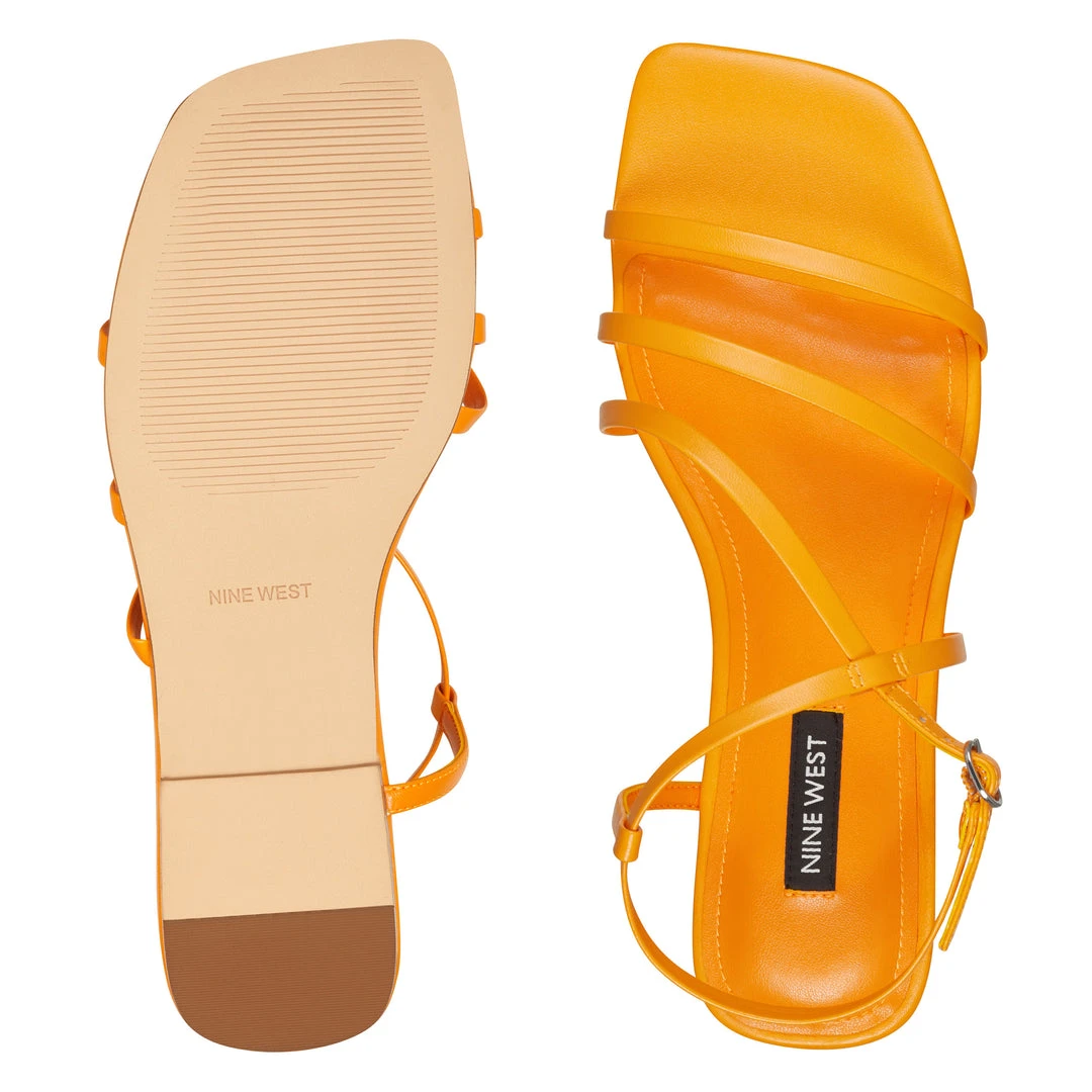 Nine West Flats Mani Strappy Flat Sandals 8 Nine West Flats Mani Strappy Flat Sandals