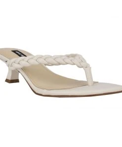 Nine West Heel Appeal Meka Heeled Thong Sandals 8 Nine West Heel Appeal Meka Heeled Thong Sandals
