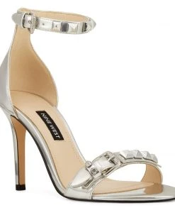 Nine West Metallic Mindset Mika Ankle Strap Heel Sandals