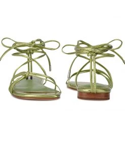 Nine West Lace It Up Minus Ankle Wrap Flat Sandals 10 Nine West Lace It Up Minus Ankle Wrap Flat Sandals