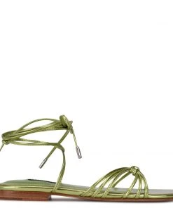 Nine West Lace It Up Minus Ankle Wrap Flat Sandals