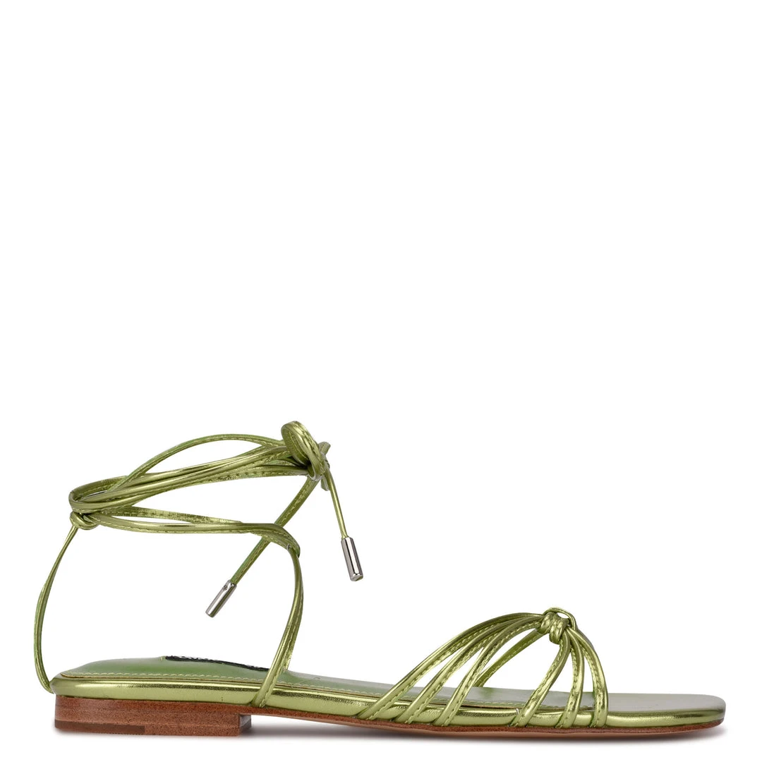 Nine West Lace It Up Minus Ankle Wrap Flat Sandals 3 Nine West Lace It Up Minus Ankle Wrap Flat Sandals