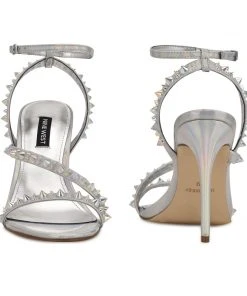 Nine West Mitz Ankle Strap Sandals Metallic Mindset