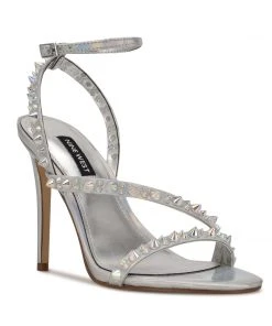 Nine West Mitz Ankle Strap Sandals Metallic Mindset