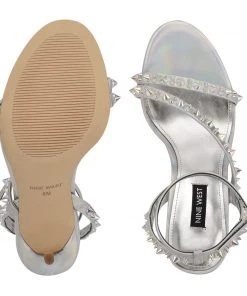 Nine West Mitz Ankle Strap Sandals Metallic Mindset