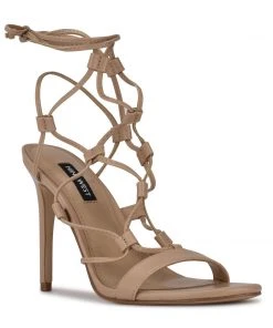 Nine West Lace It Up Mix Ankle Wrap Sandals