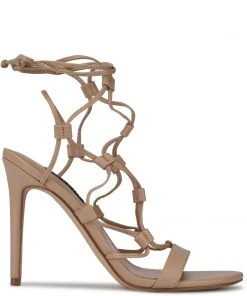 Nine West Lace It Up Mix Ankle Wrap Sandals
