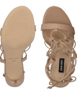 Nine West Lace It Up Mix Ankle Wrap Sandals