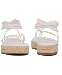 Nine West Monee Ankle Wrap Flat Sandals 10 Nine West Monee Ankle Wrap Flat Sandals