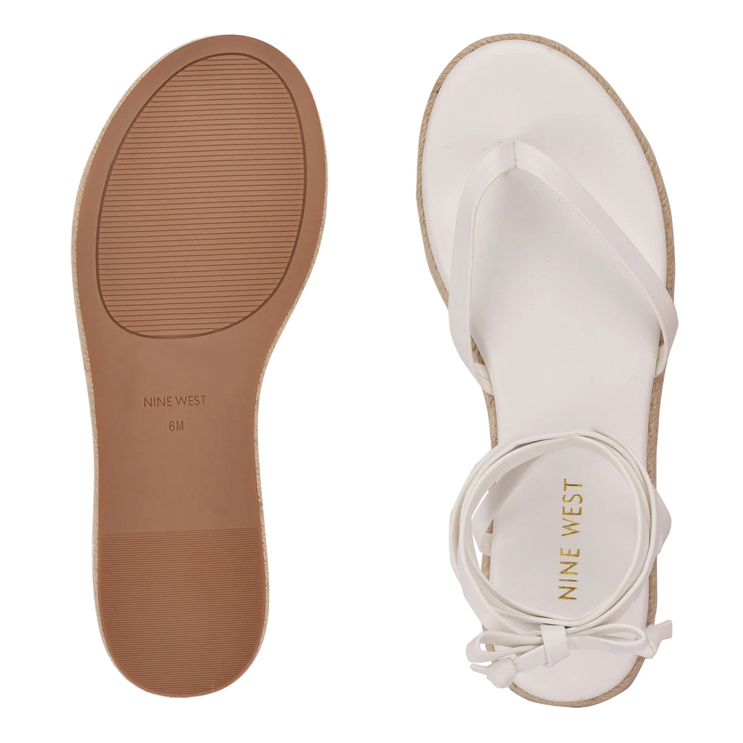 Nine West Monee Ankle Wrap Flat Sandals 7 Nine West Monee Ankle Wrap Flat Sandals