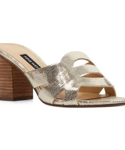 Nine West Nevaeh Slide Sandals Metallic Mindset