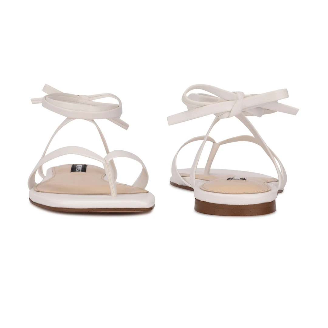 Nine West Lace It Up News Ankle Wrap Flat Sandals 6 Nine West Lace It Up News Ankle Wrap Flat Sandals