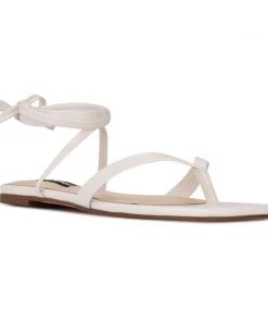 Nine West Lace It Up News Ankle Wrap Flat Sandals