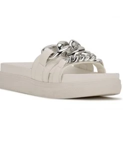 Nine West Nope Platform Slide Sandals New