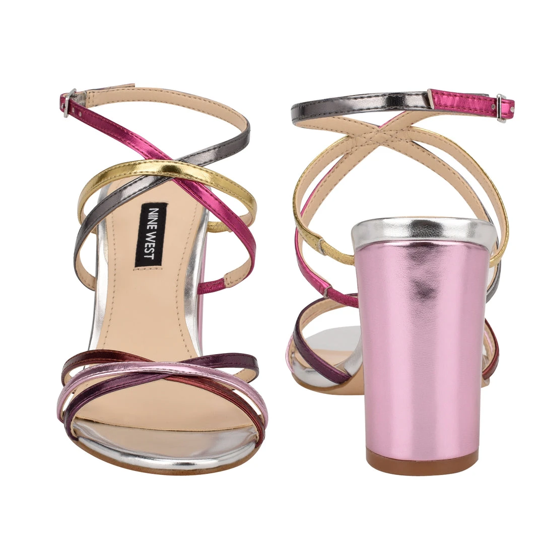 Nine West Obvi Ankle Strap Dress Sandals Metallic Mindset 7 Nine West Obvi Ankle Strap Dress Sandals Metallic Mindset