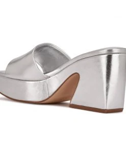 Nine West Oklee Platform Slide Sandals Y2K Revival